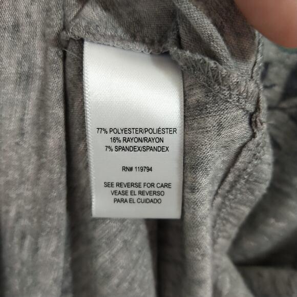 ENERGE WORLD WEAR Womens L Gray Tunic Top V-Neck 3/4 Sleeve Floral Print Stretch - Picture 5 of 5